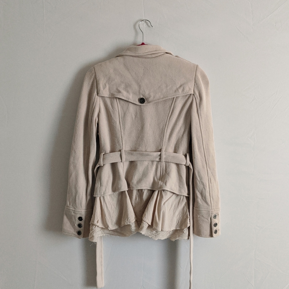 Free People Layered Ruffle Military Jacket Sz 8 - Picture 3 of 11